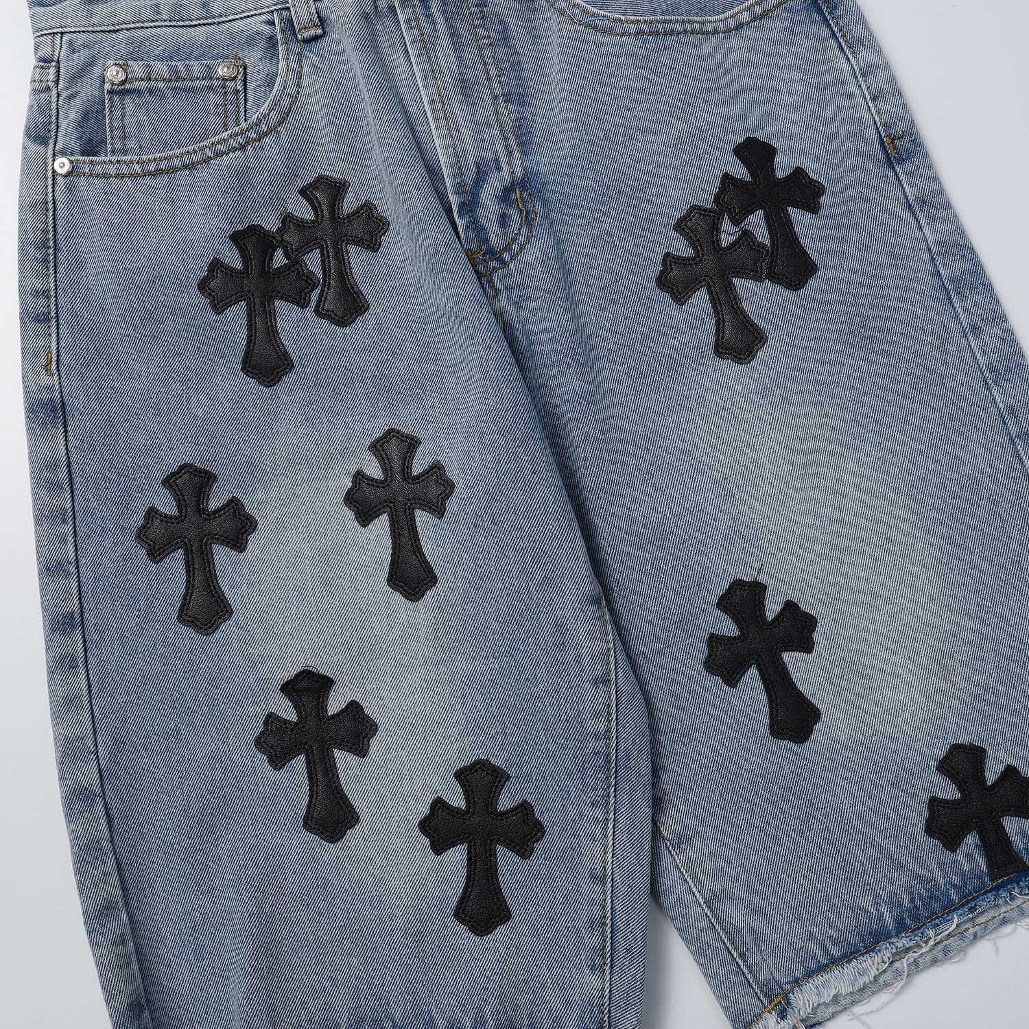 Chrome Hearts Cross Patch Denim Shorts - EUR FASHION