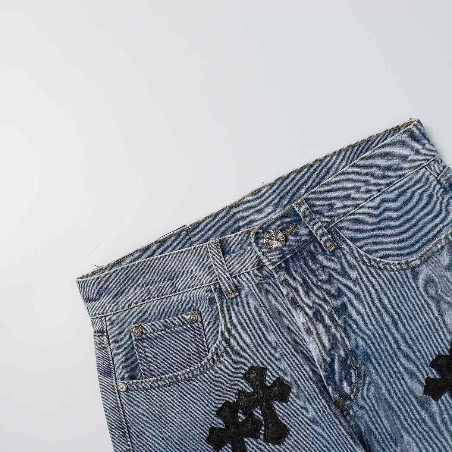 Chrome Hearts Cross Patch Denim Shorts - EUR FASHION