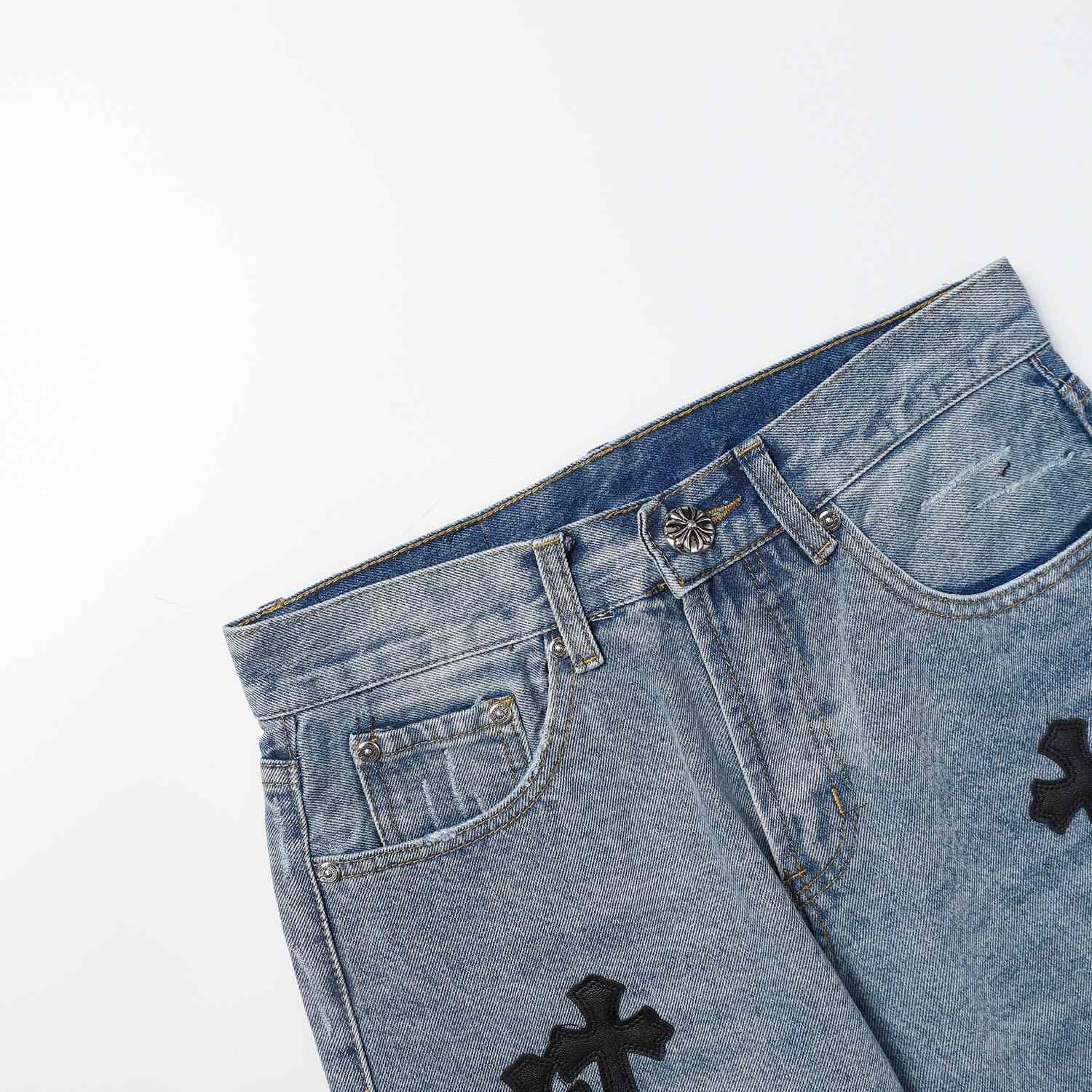 Chrome Hearts Cross Patch Denim Shorts - EUR FASHION