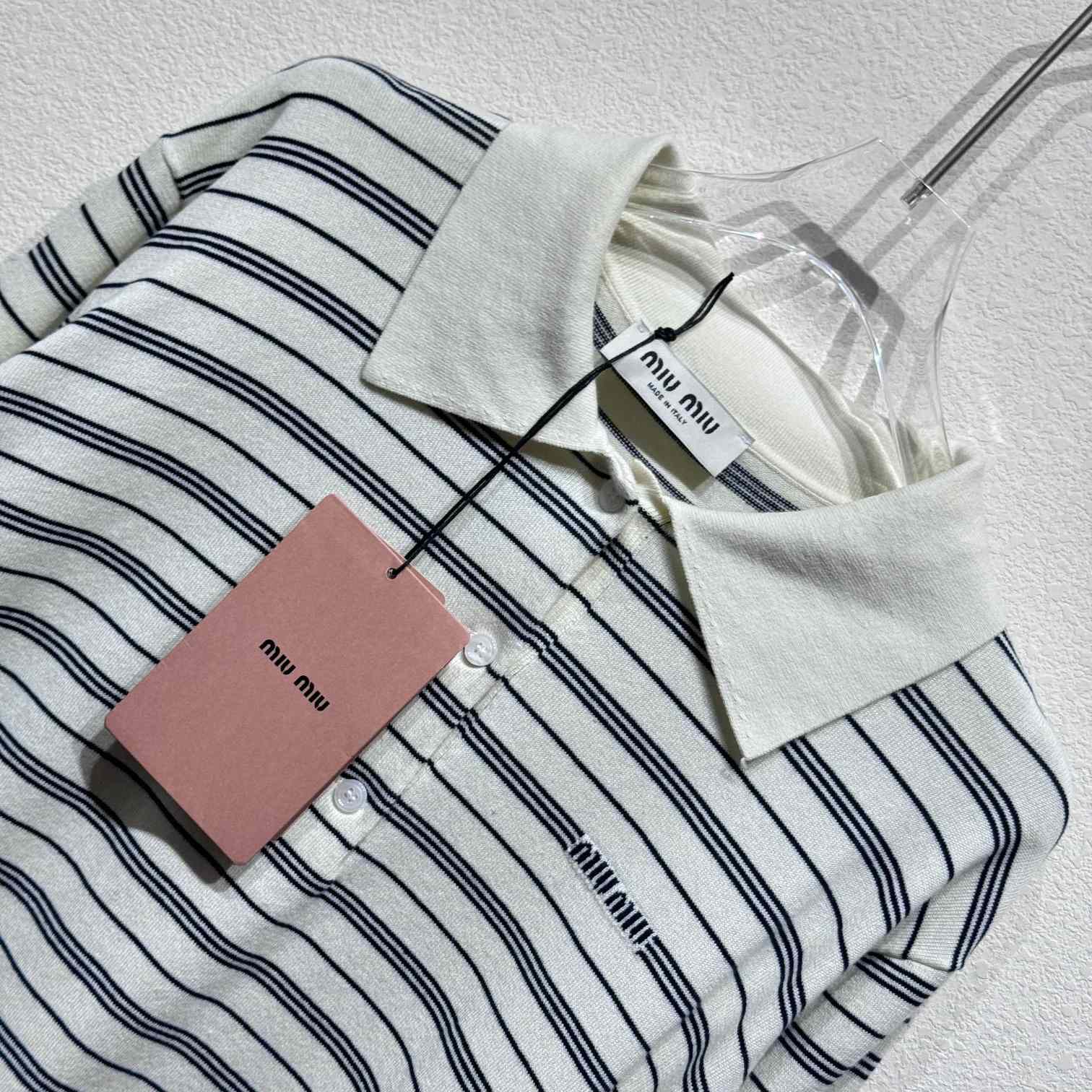 Miu Miu Logo-print Striped Polo Shirt - EUR FASHION