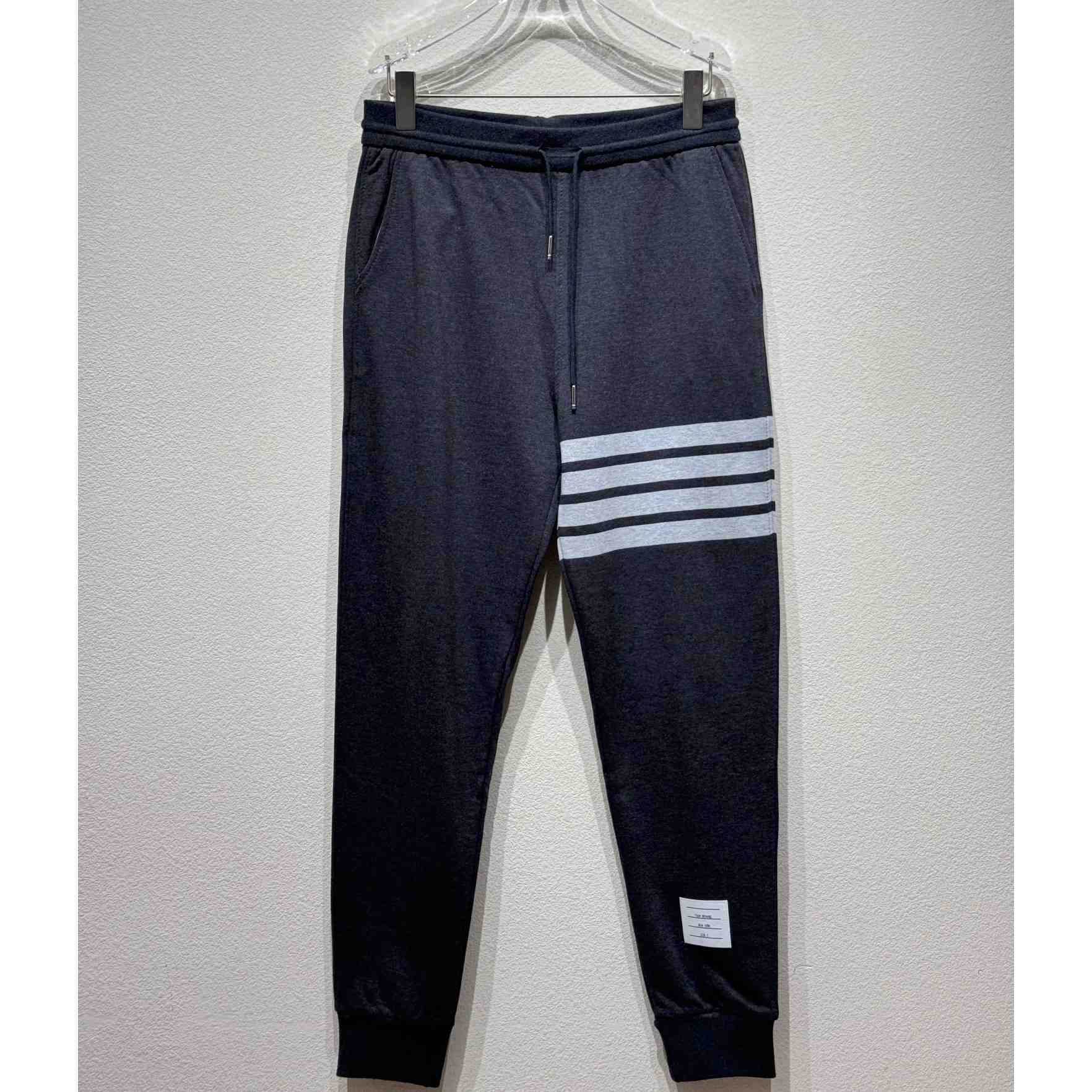 Thom Browne 4-Bar Cotton Track Pants - EUR FASHION