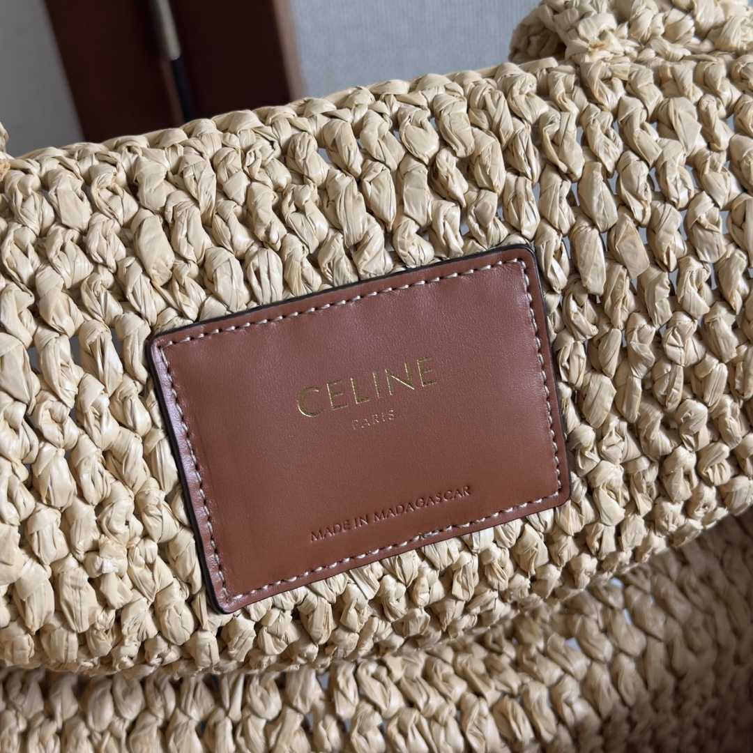 Celine Small Cabas Thais In Raffia And Calfskin - EUR FASHION