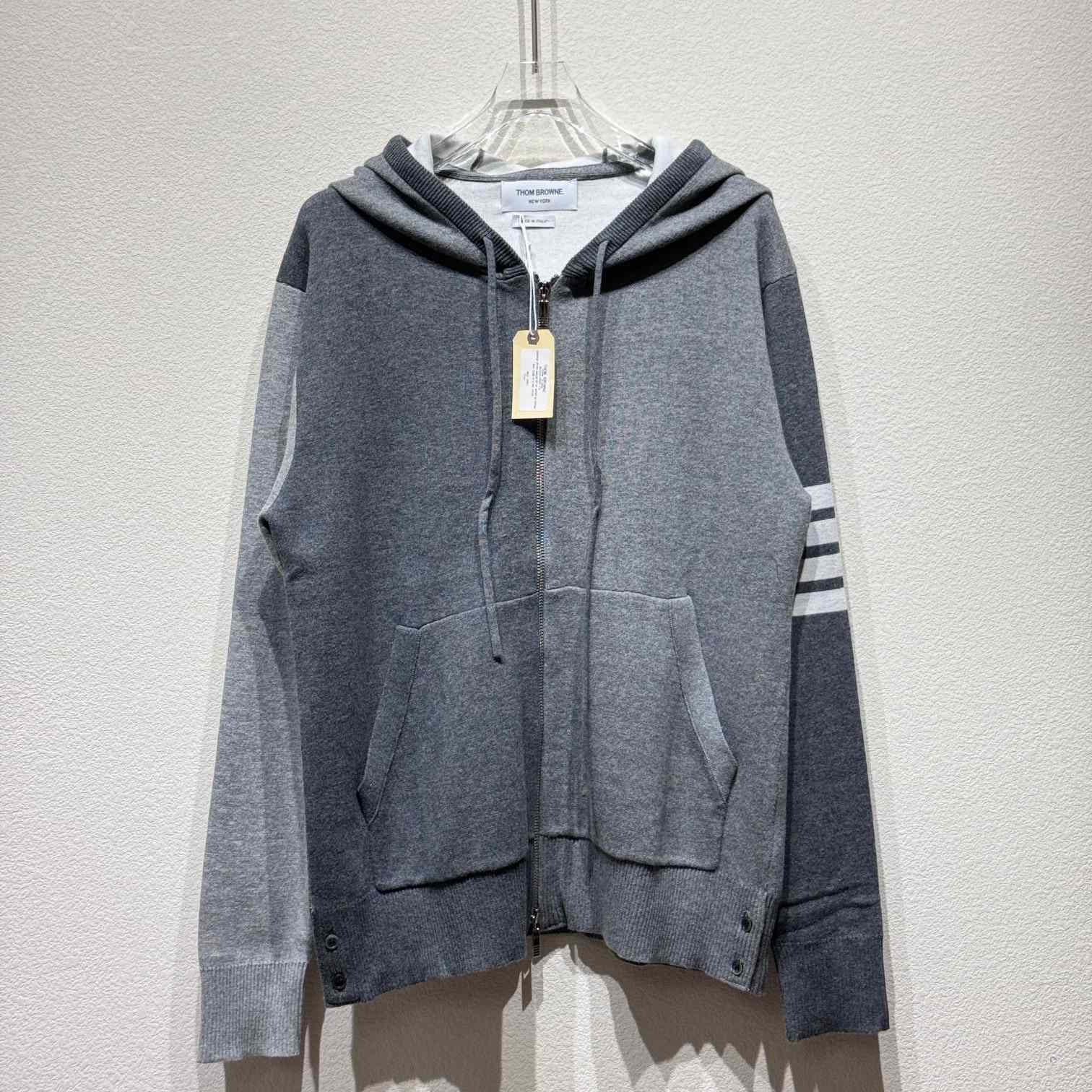 Thom Browne 4-Bar Hooded Sweatshirt - EUR FASHION