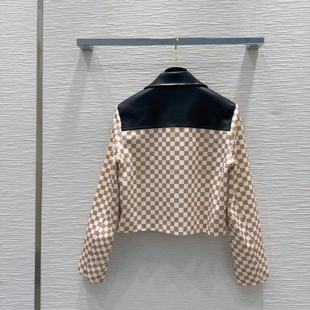 Louis Vuitton Leather Accent Damier Knit Jacket  1AFTZE - EUR FASHION