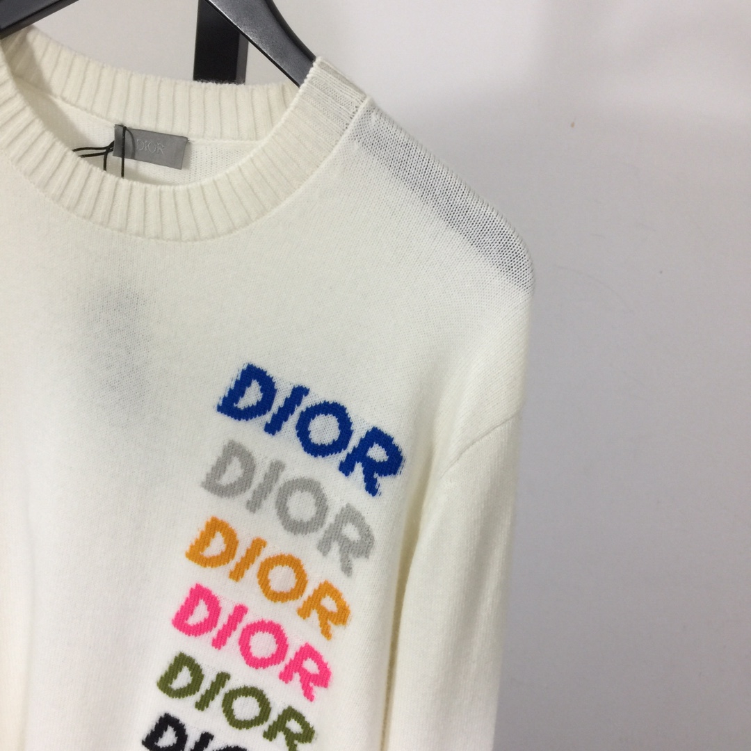 Dior Wool and Cashmere Intarsia Sweater - EUR FASHION