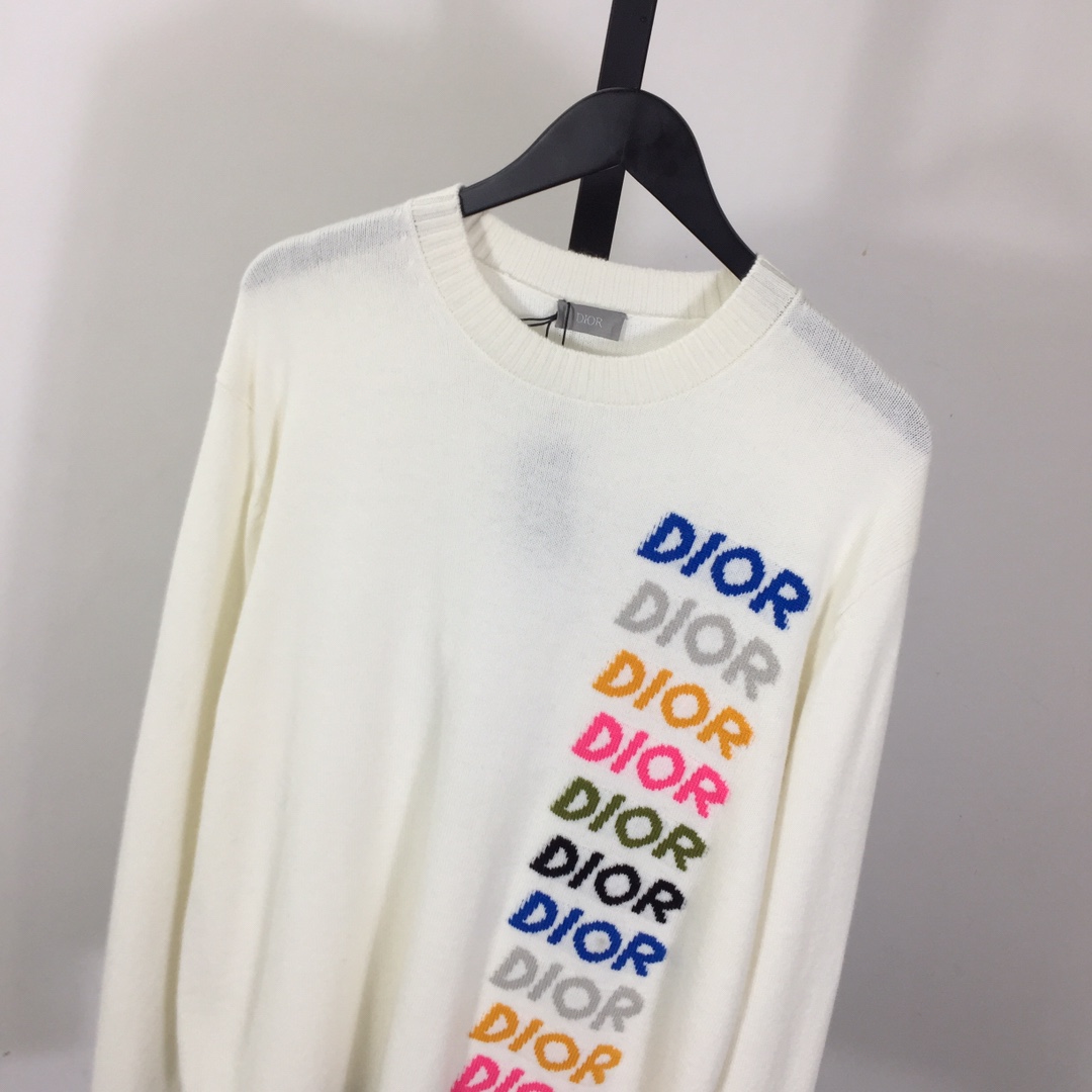 Dior Wool and Cashmere Intarsia Sweater - EUR FASHION