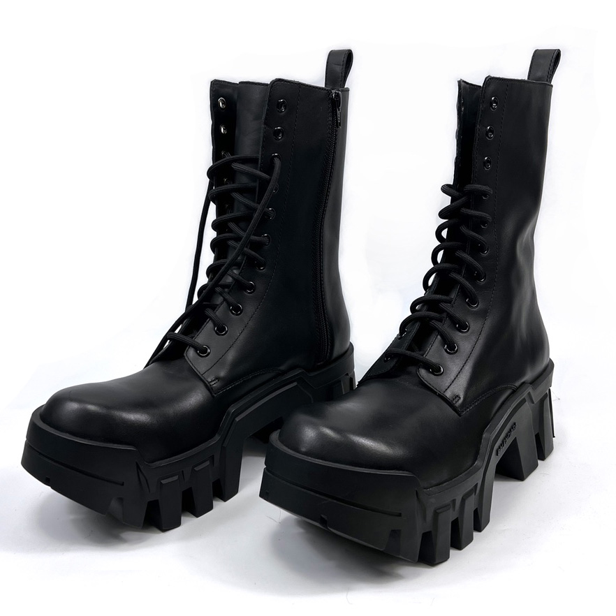 Balenciaga Bulldozer Lace-Up Boot In Black - EUR FASHION