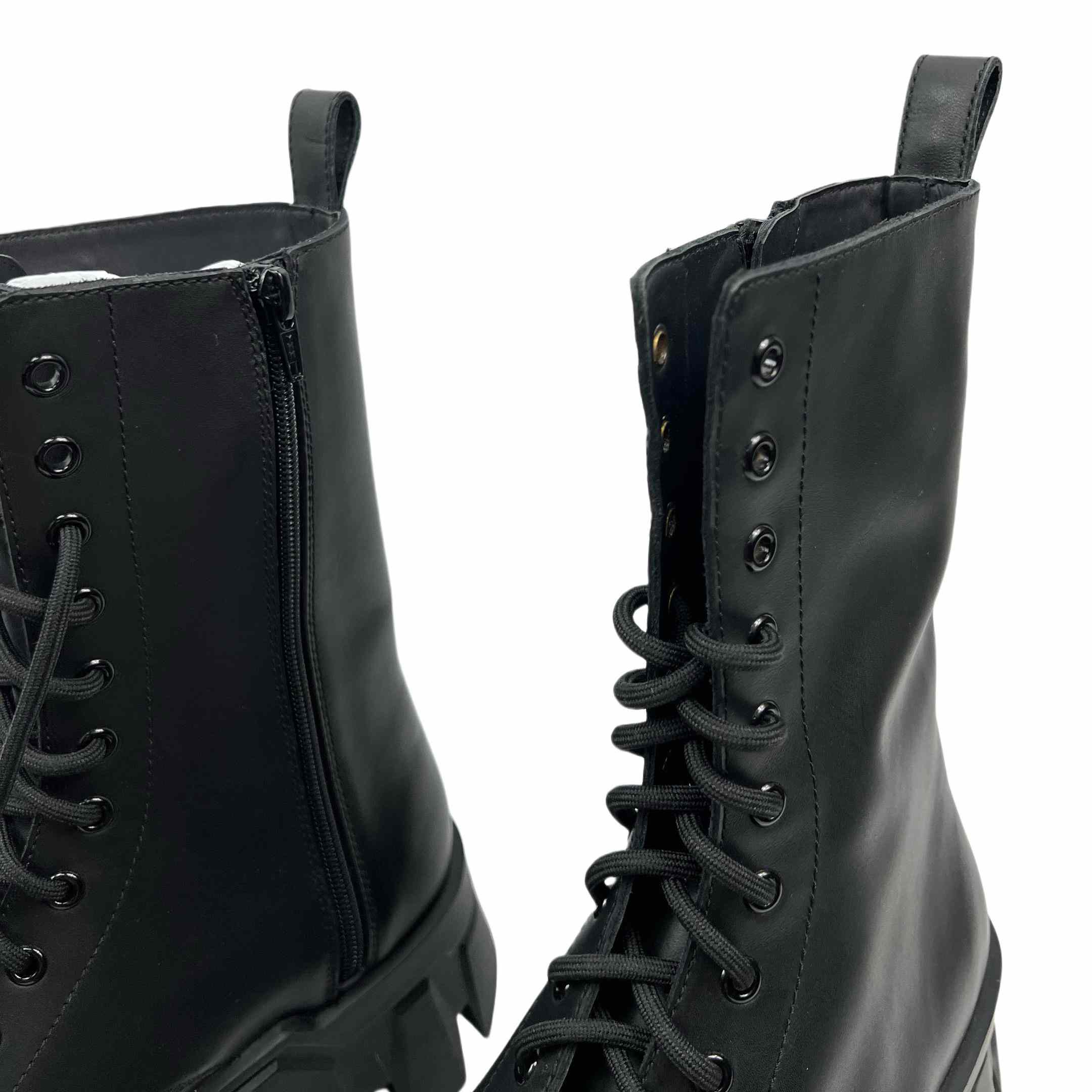 Balenciaga Bulldozer Lace-Up Boot In Black - EUR FASHION