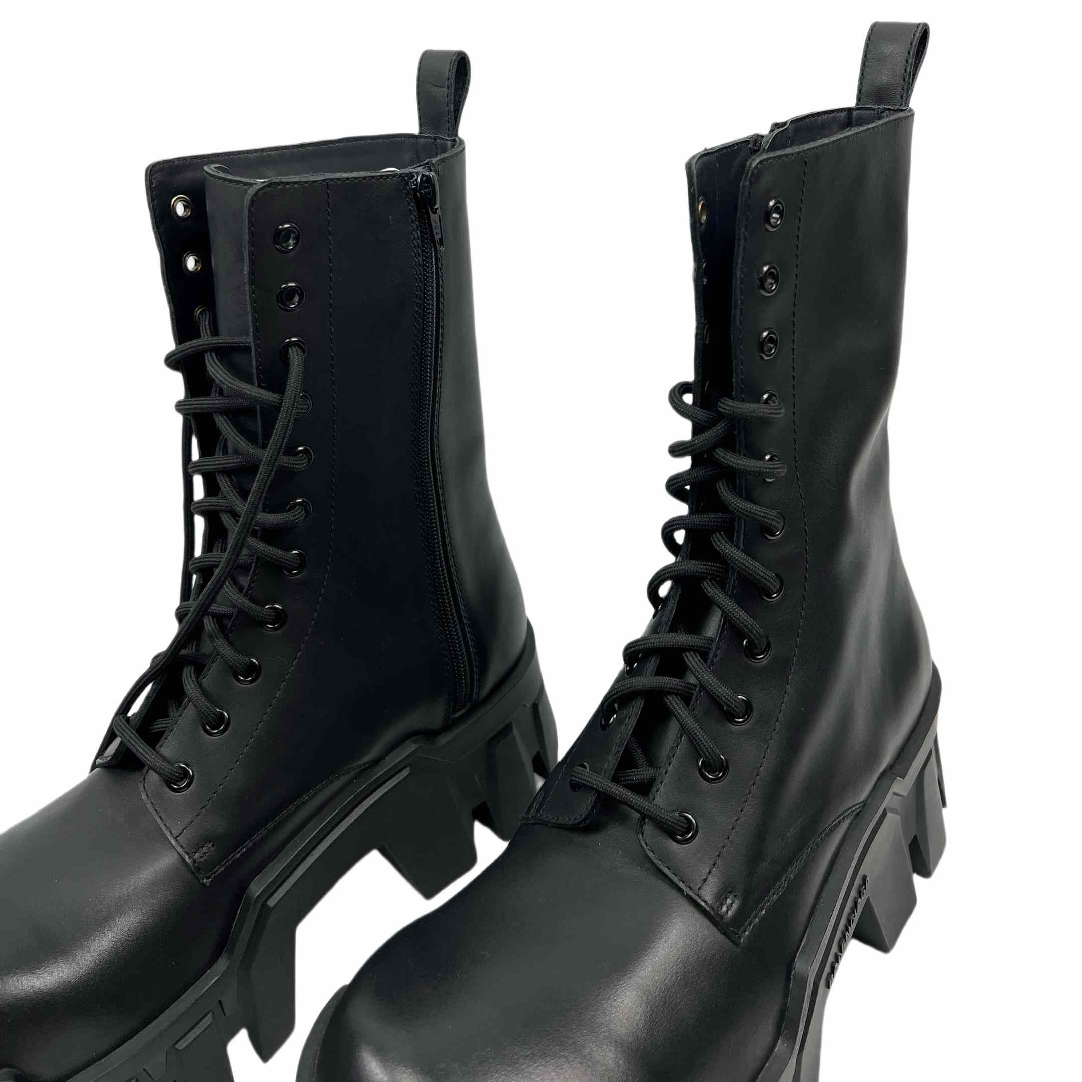 Balenciaga Bulldozer Lace-Up Boot In Black - EUR FASHION