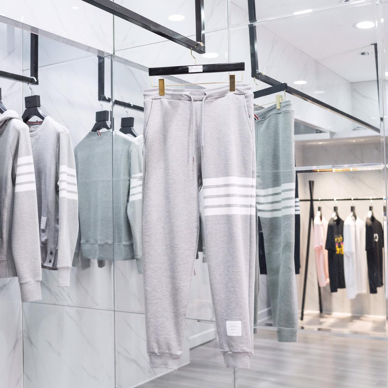 Thom Browne 4-Bar Cotton Track Pants - EUR FASHION