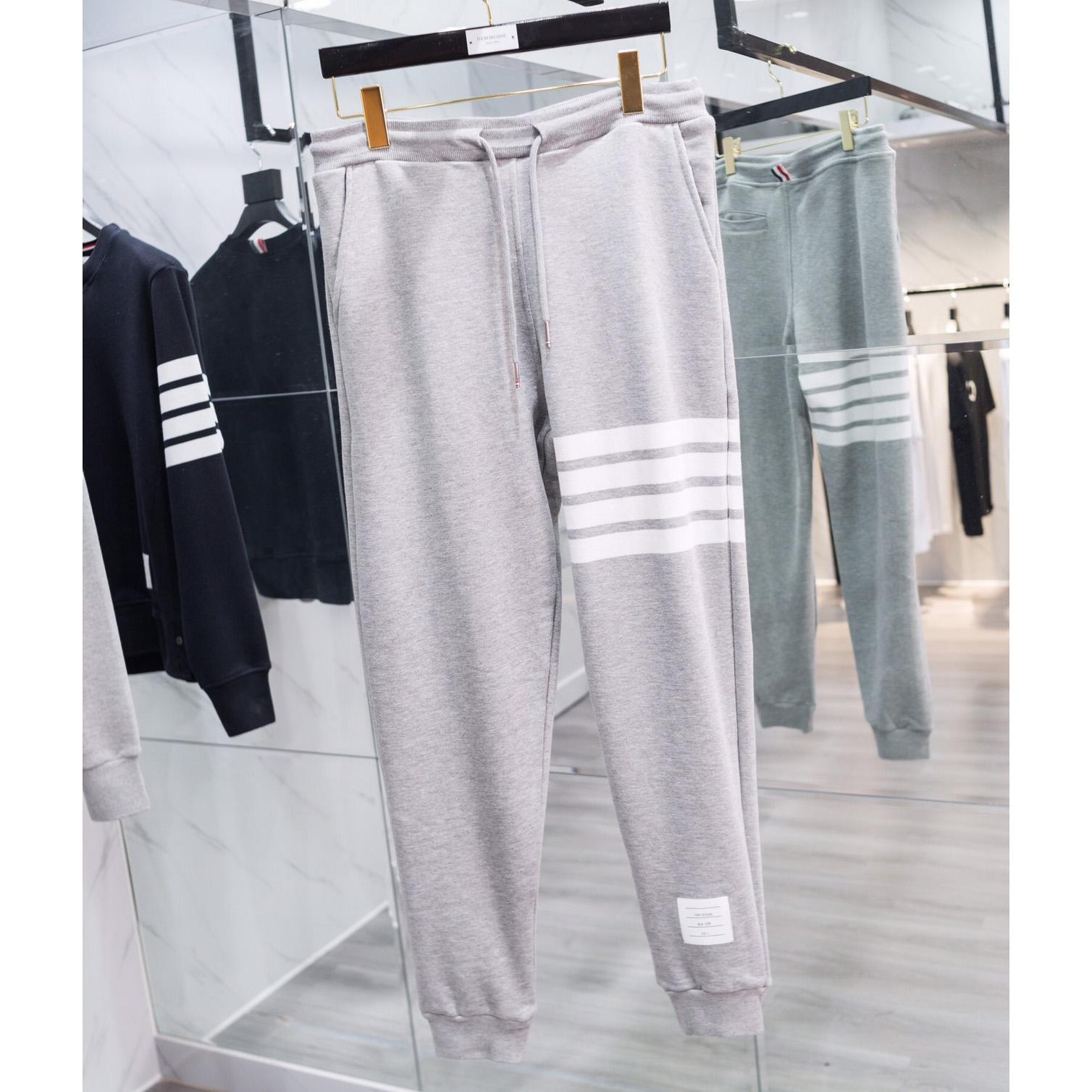 Thom Browne 4-Bar Cotton Track Pants - EUR FASHION