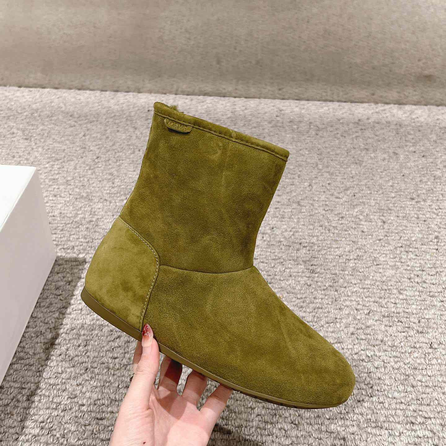 Loewe Lago Boot In Suede And Shearling - EUR FASHION