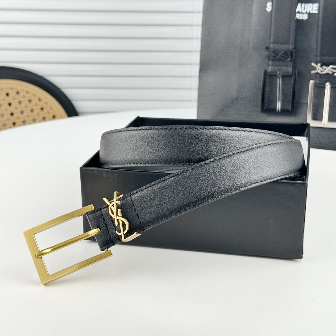 Saint Laurent Leather Belt   - EUR FASHION