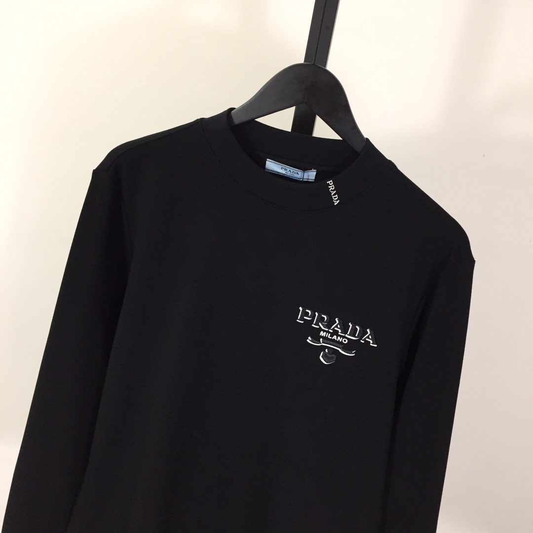 Prada Long-sleeved Cotton T-shirt - EUR FASHION