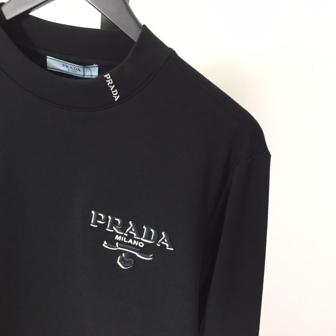 Prada Long-sleeved Cotton T-shirt - EUR FASHION