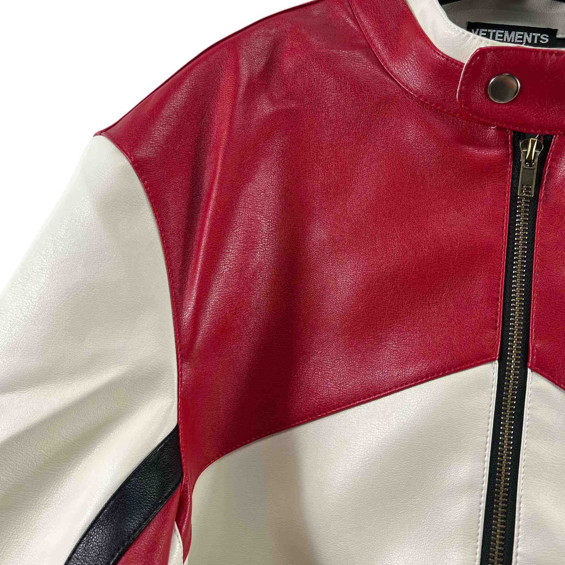 Vetements Tricolor Leather Racing Jacket - EUR FASHION