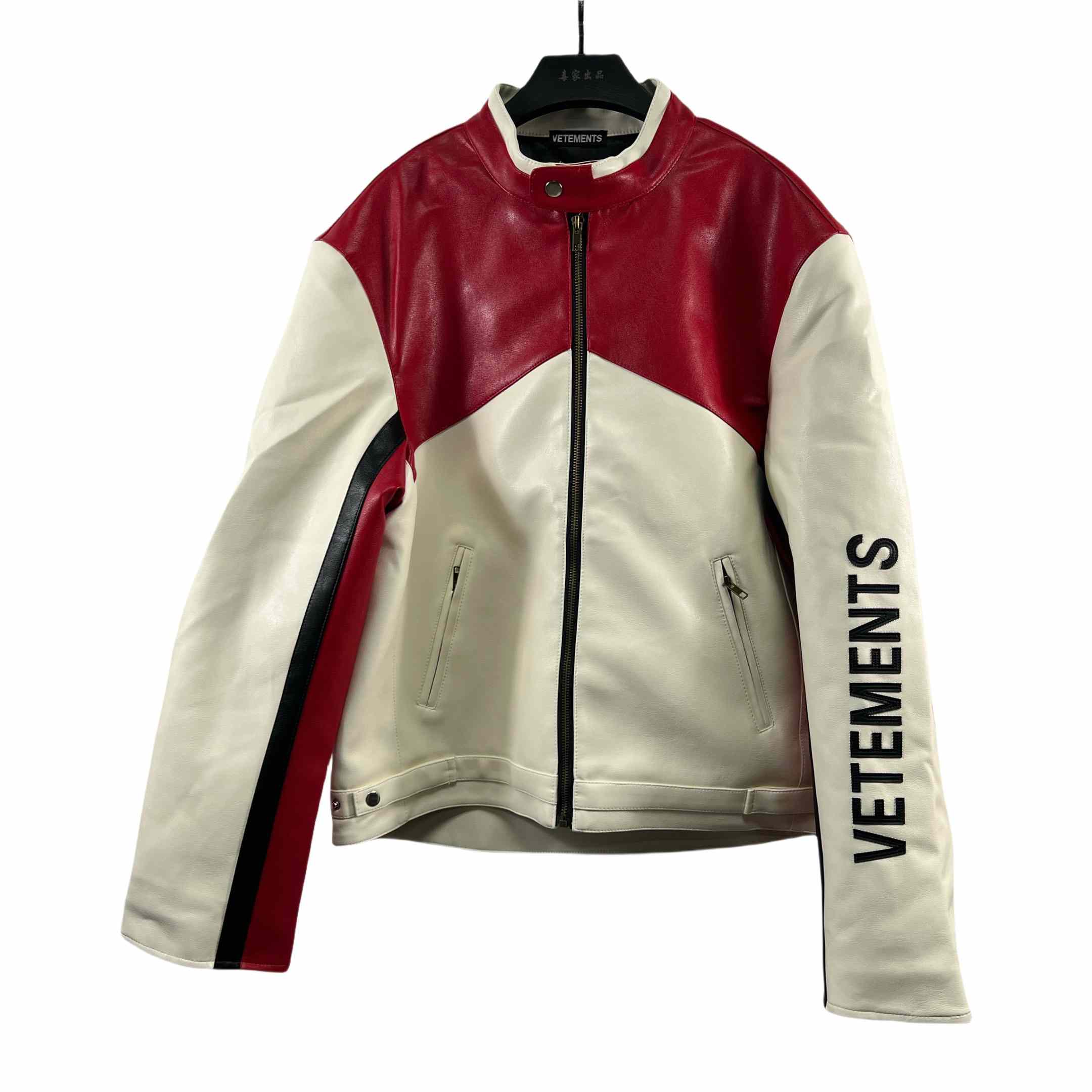 Vetements Tricolor Leather Racing Jacket - EUR FASHION