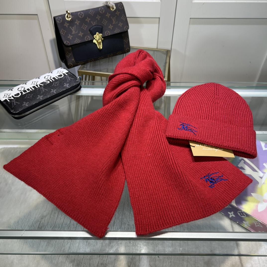 Burberry KD-embroidered Ribbed-knit Scarf & Beanie - EUR FASHION