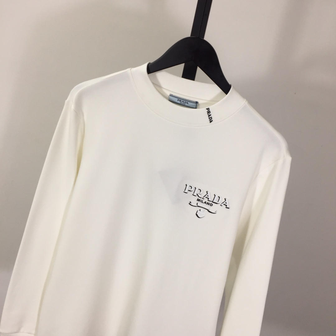 Prada Long-sleeved Cotton T-shirt - EUR FASHION