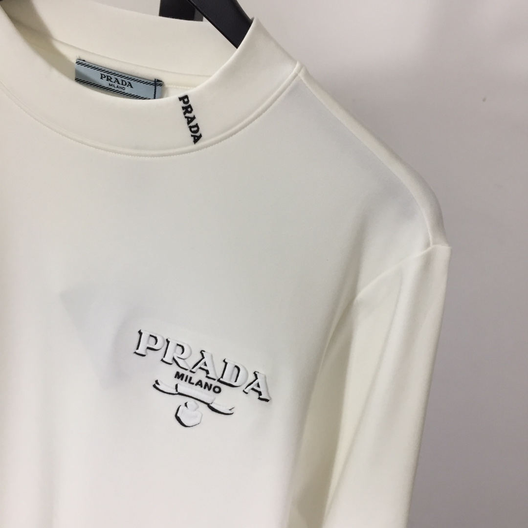 Prada Long-sleeved Cotton T-shirt - EUR FASHION