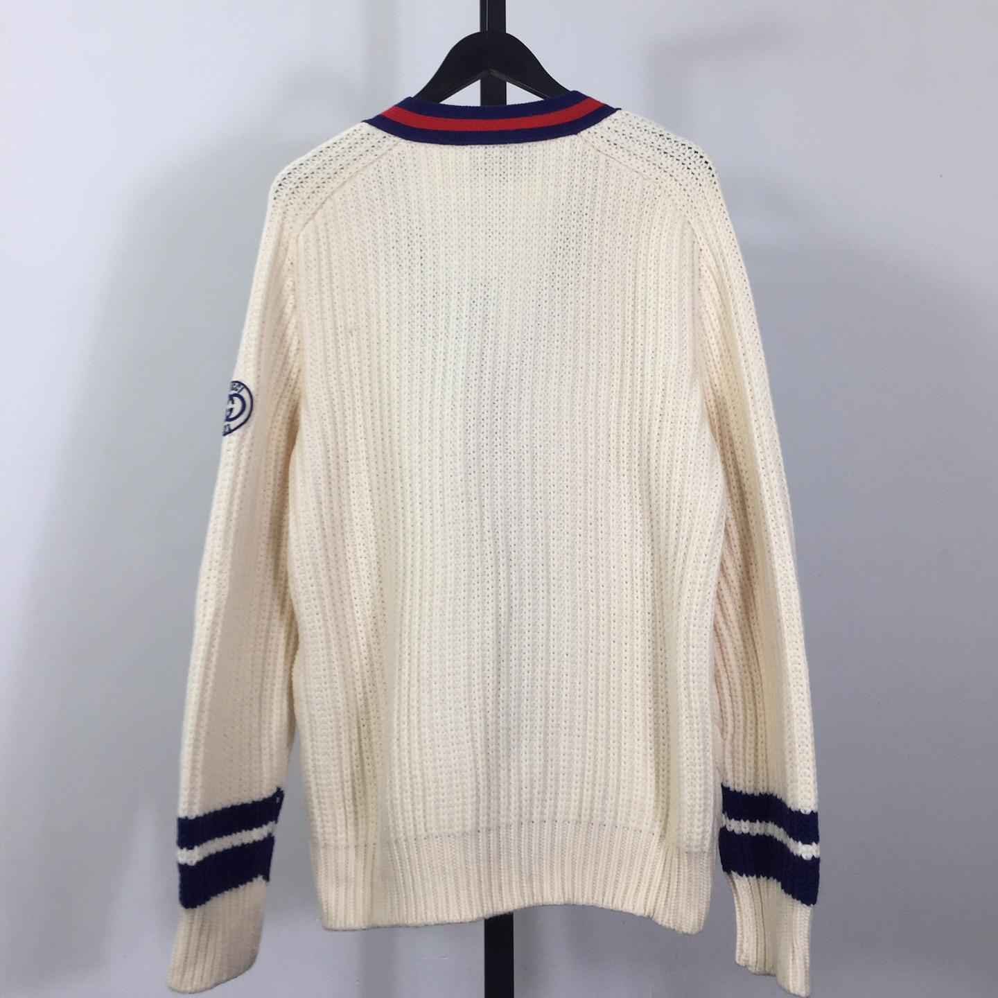 Gucci Cable Wool Knit Cardigan With Web - EUR FASHION