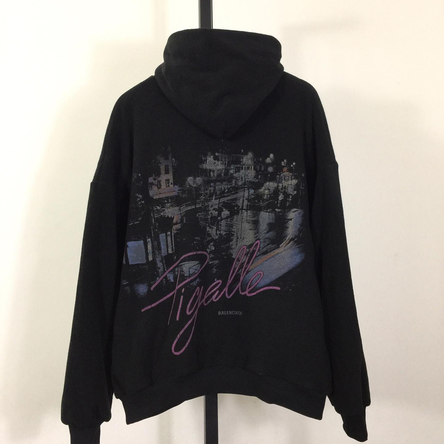 Balenciaga Pigalle Outerwear Zip-Up Hoodie In Black - EUR FASHION