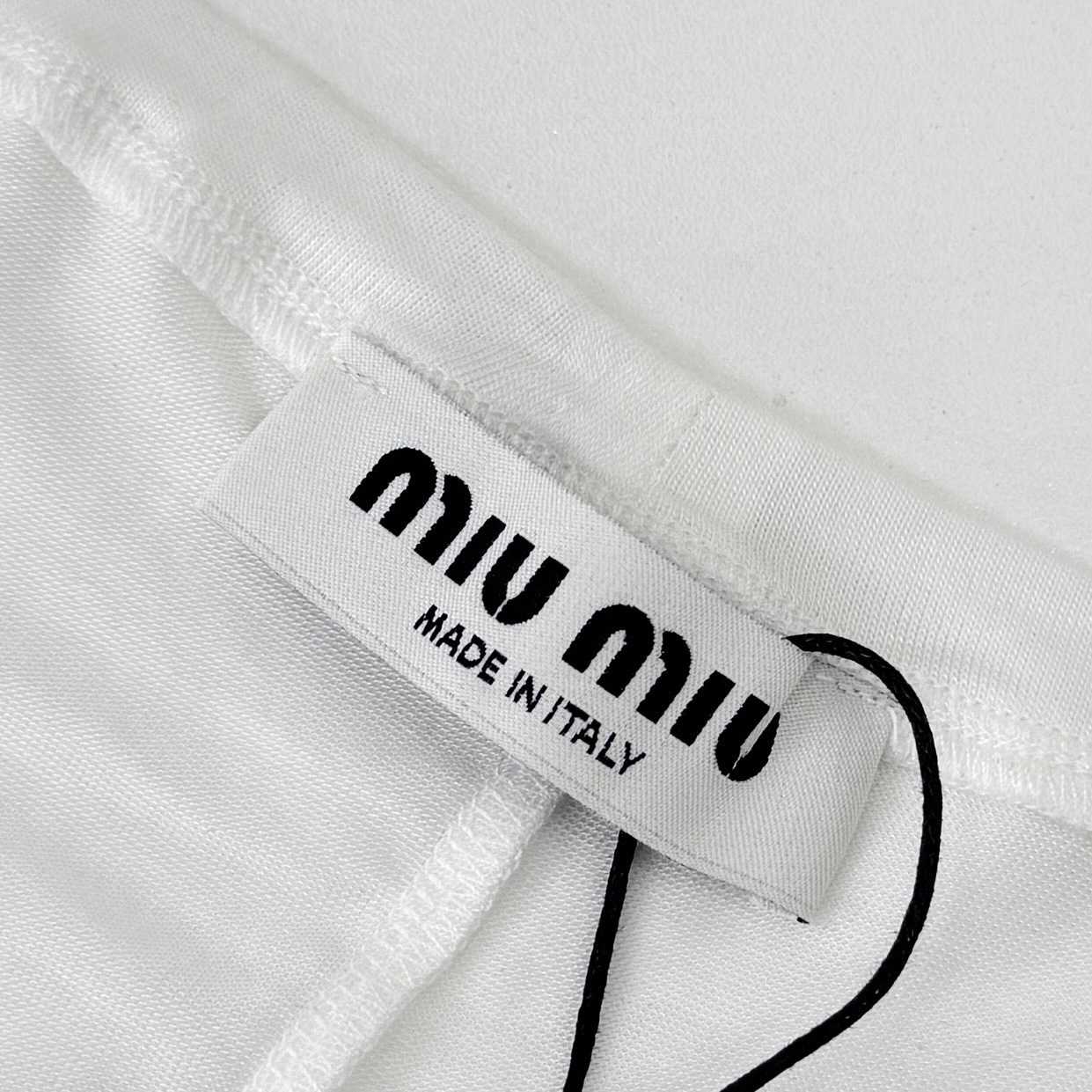 Miu Miu White Long Sleeve T-shirt - EUR FASHION