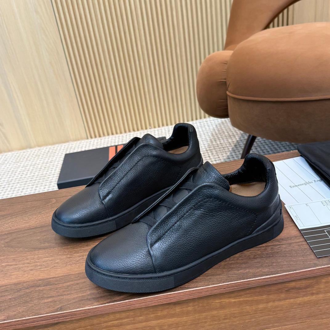 Zegna Leather Sneakers - EUR FASHION