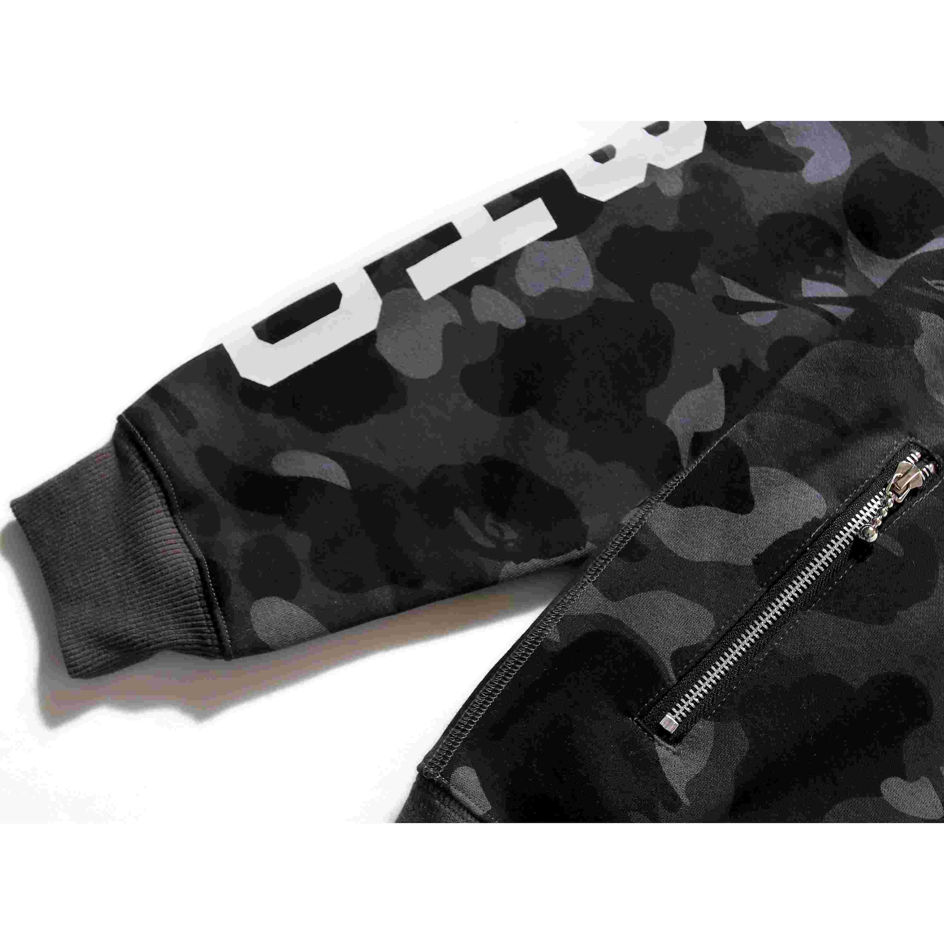 Bape x Neighborhood Split Camo Shark Full Zip Hoodie - EUR FASHION