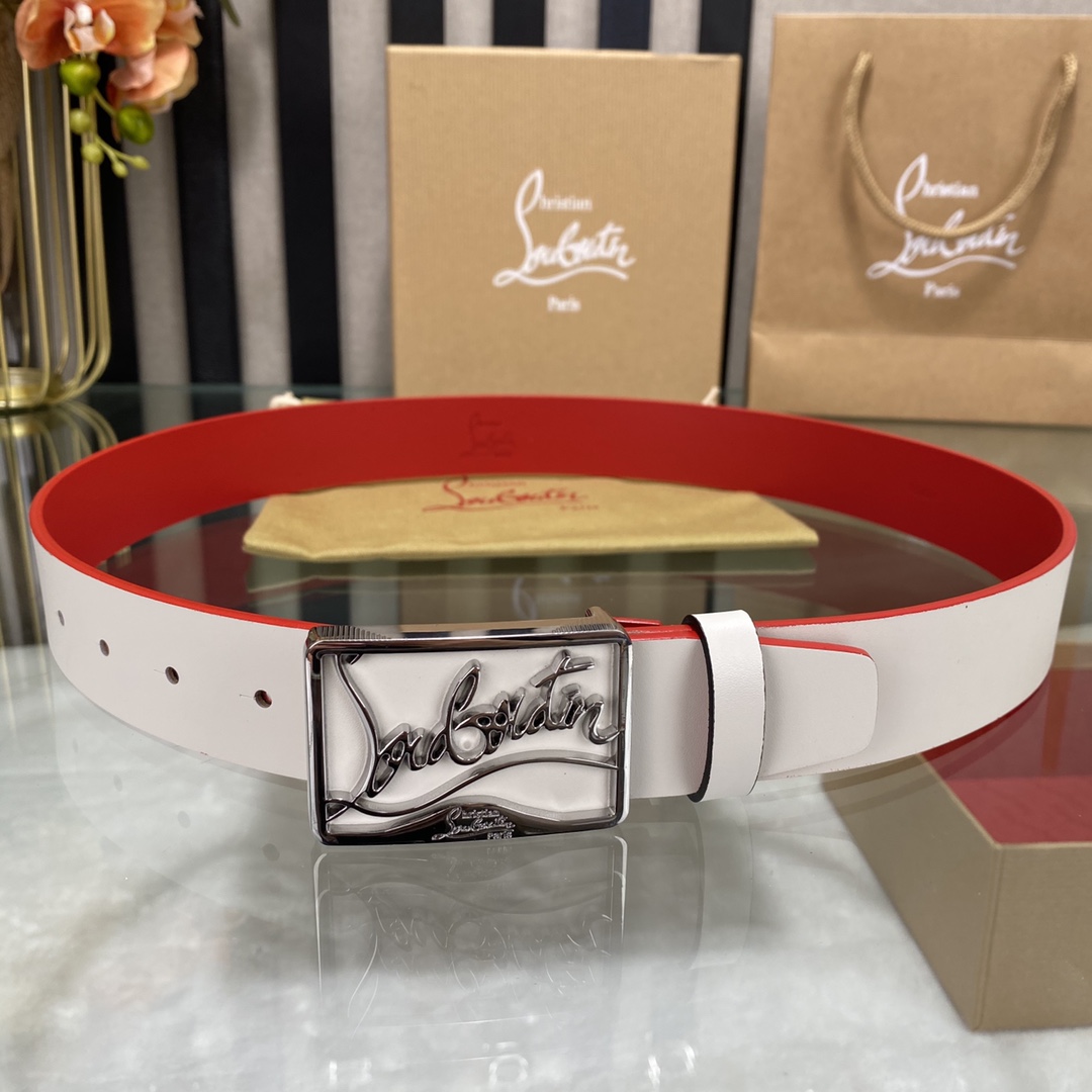 Christian Louboutin Logo Leather Belt  - EUR FASHION