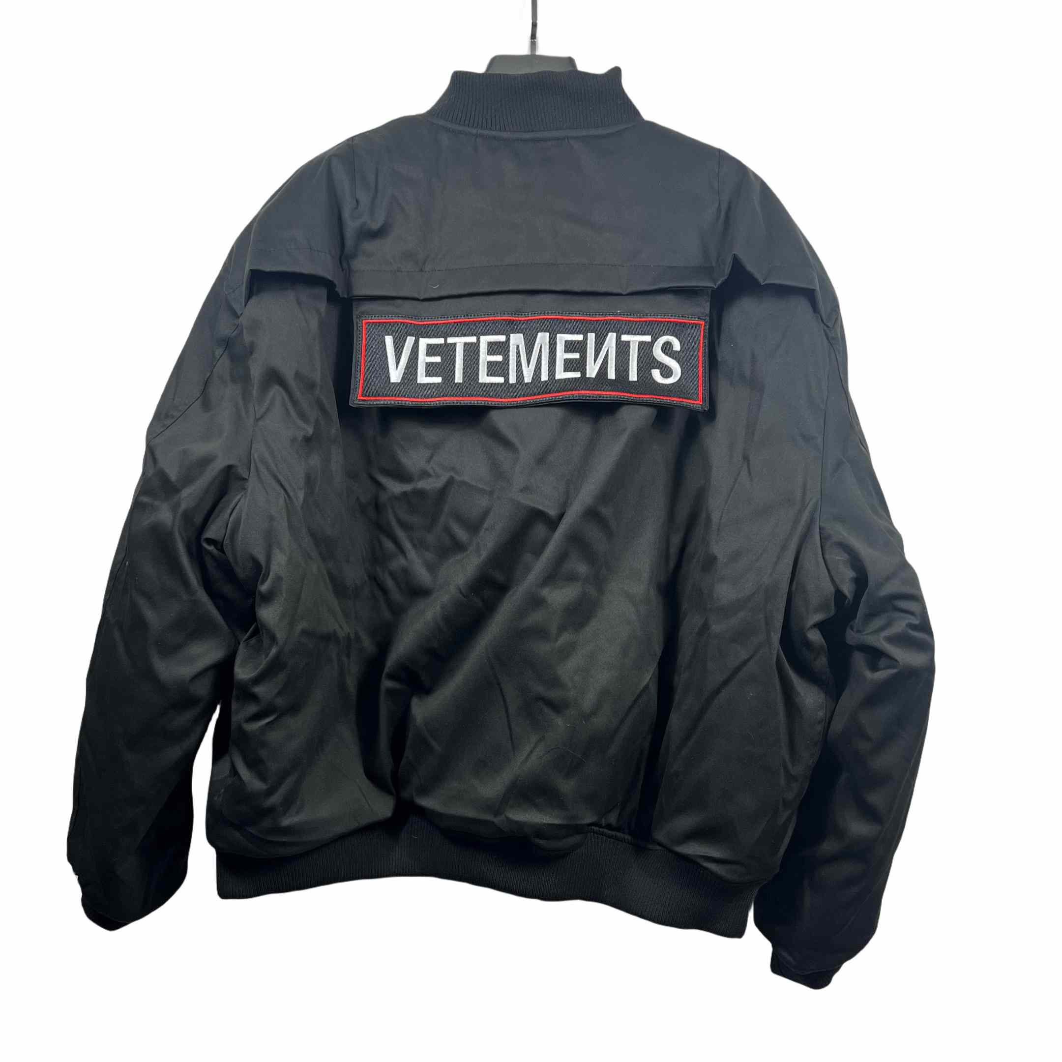 Vetements Black Cotton Patchwork Bomber Jacket - EUR FASHION