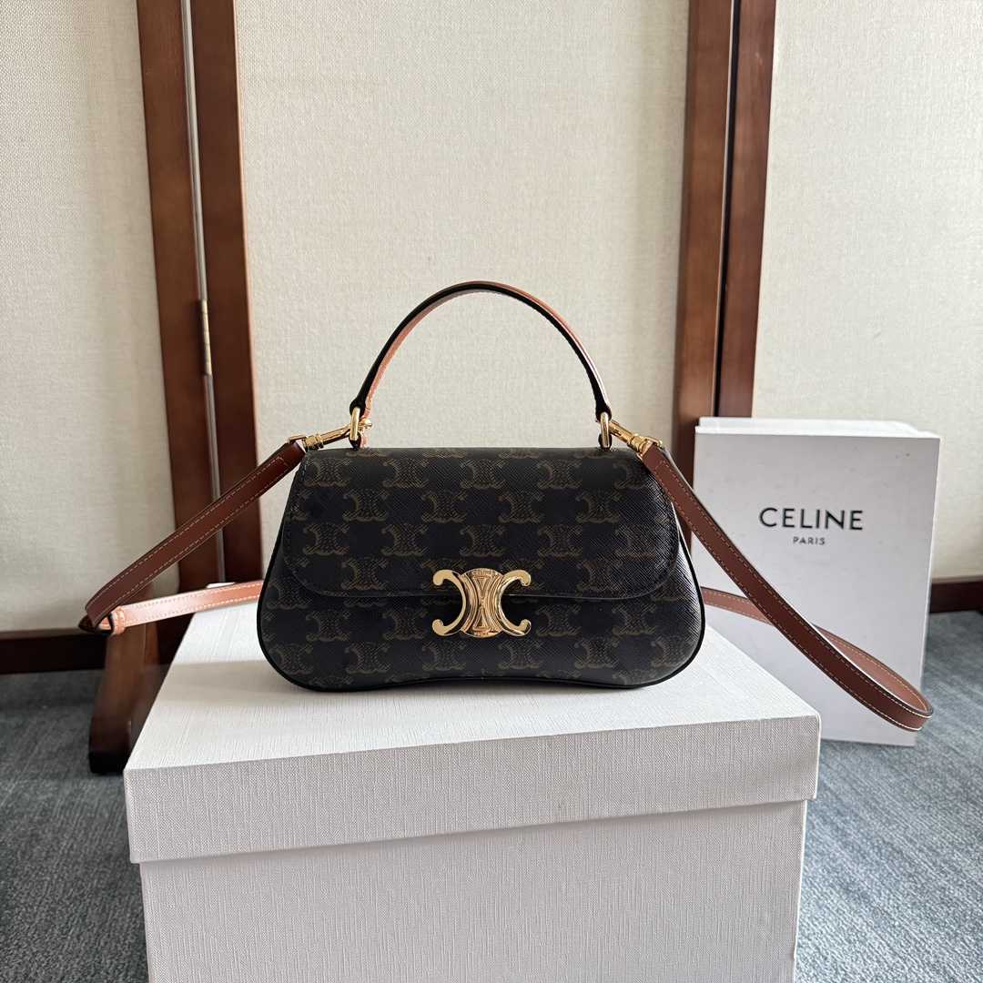 Celine Teen Celine Lola In Triomphe Canvas And Clafskin  - EUR FASHION