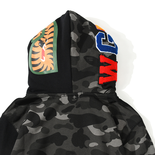 Bape Color Camo Tiger Shark Full Zip Double Hoodie - EUR FASHION