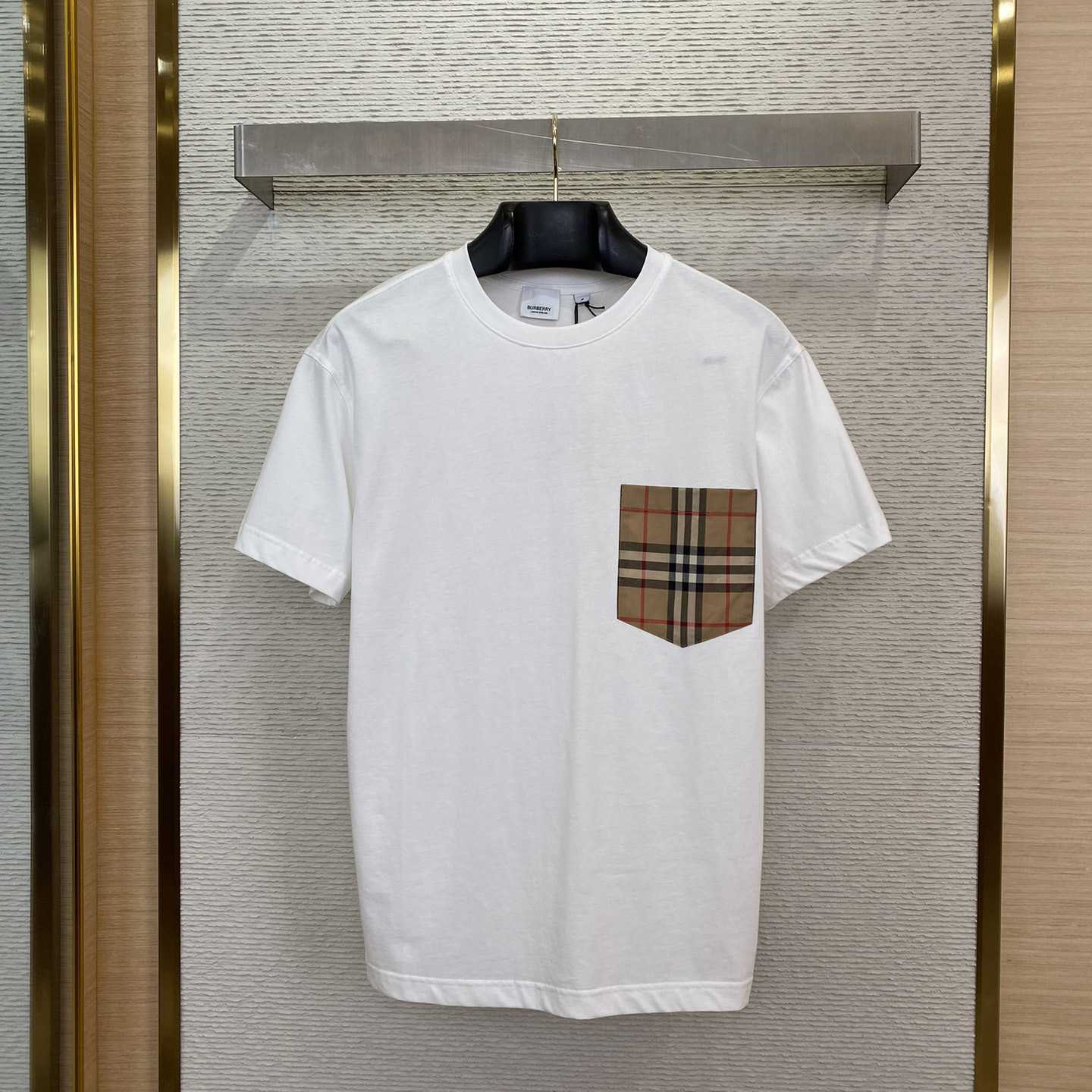 Burberry Check Pocket Cotton T-shirt - EUR FASHION