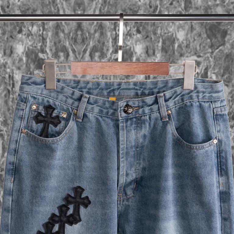 Chrome Heart Cross Patch Jeans - EUR FASHION