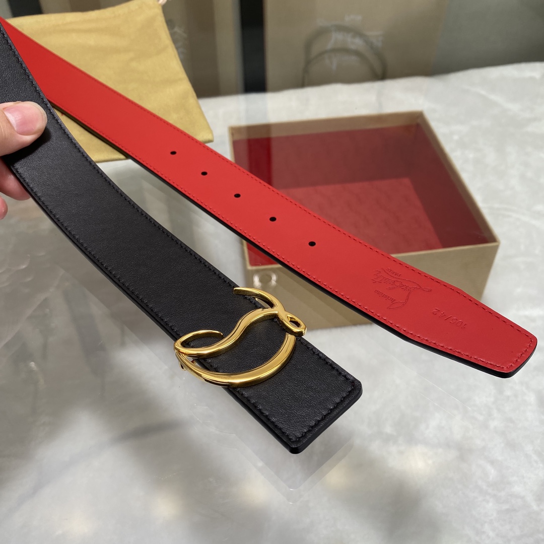 Christian Louboutin Logo Leather Belt  - EUR FASHION