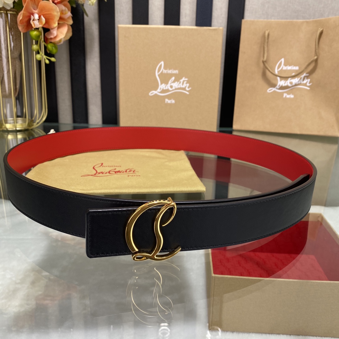 Christian Louboutin Logo Leather Belt  - EUR FASHION