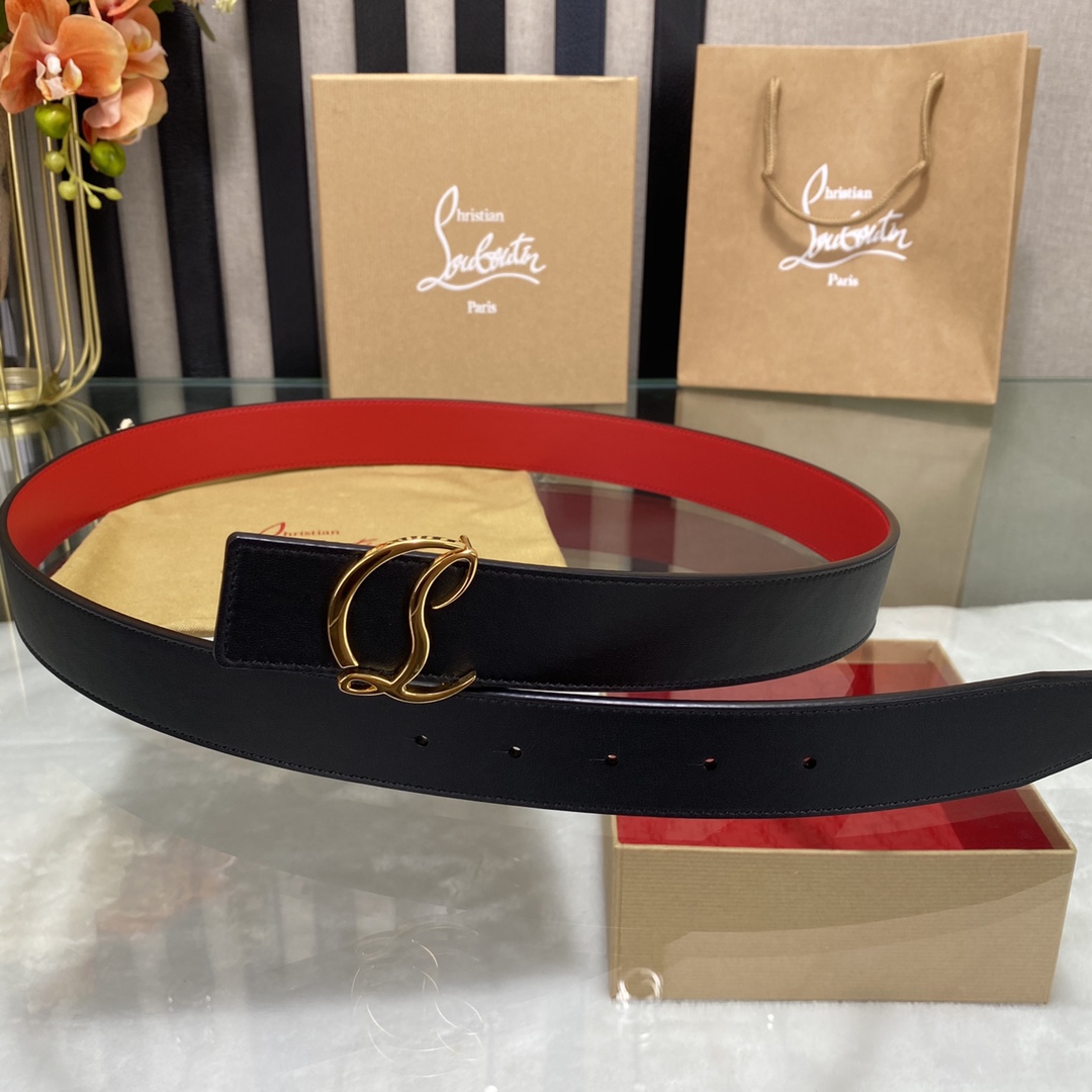 Christian Louboutin Logo Leather Belt  - EUR FASHION