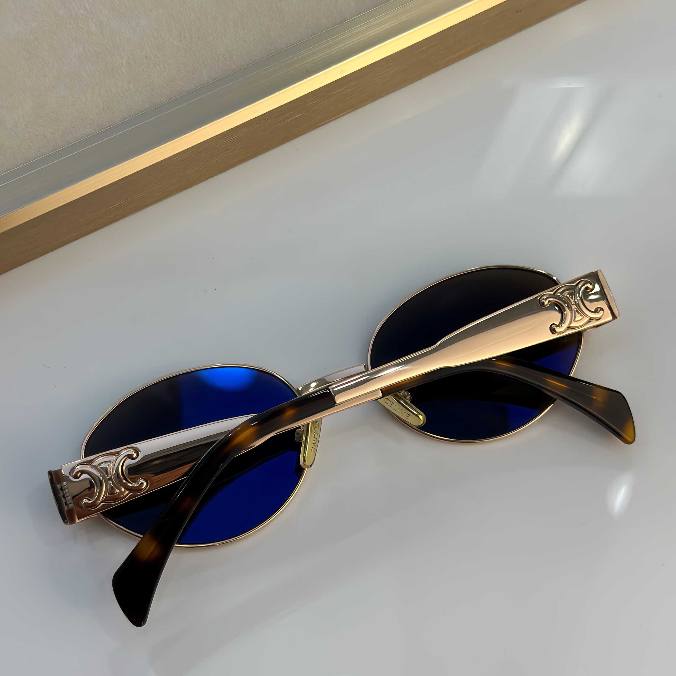 Celine Triomphe Metal 01 Sunglasses In Metal - EUR FASHION