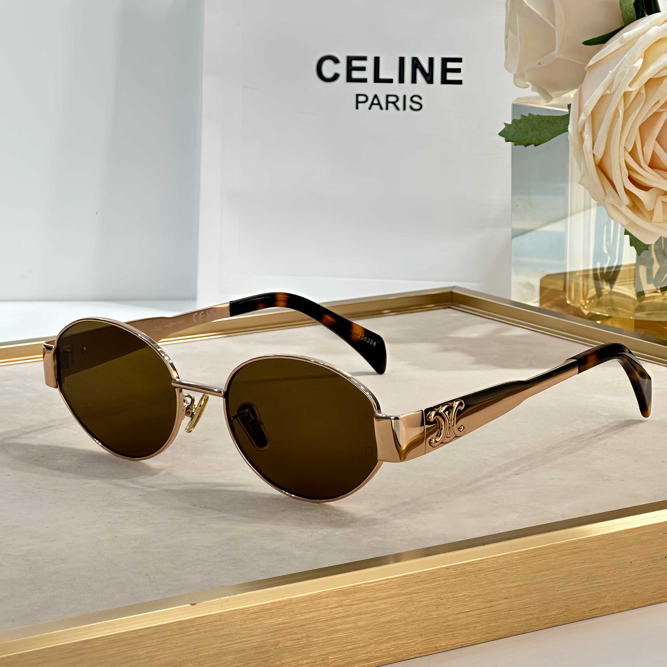 Celine Triomphe Metal 01 Sunglasses In Metal - EUR FASHION