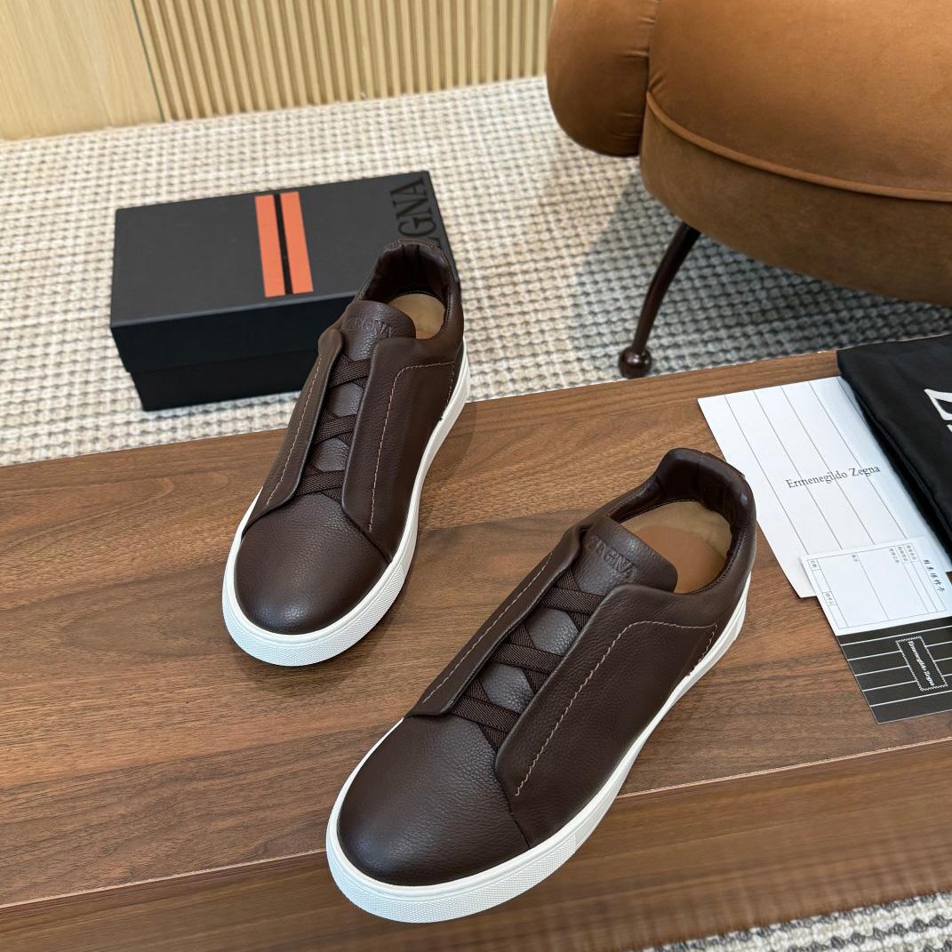 Zegna Leather Sneakers - EUR FASHION