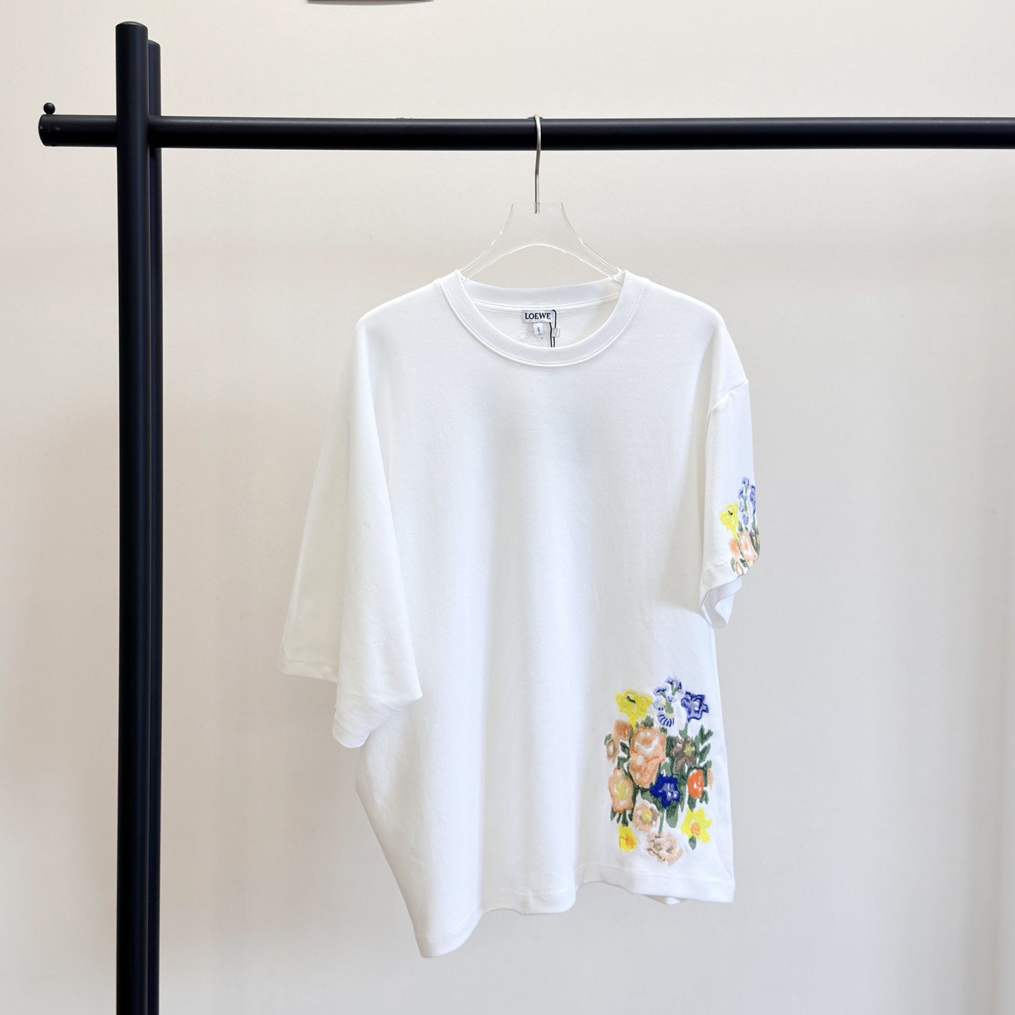 Loewe Embroidered Draped T-shirt In Cotton Blend - EUR FASHION