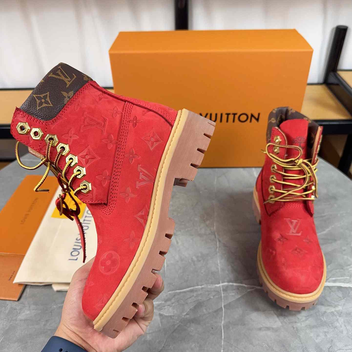 Louis Vuitton x Timberland Monogram Ankle Boot - EUR FASHION