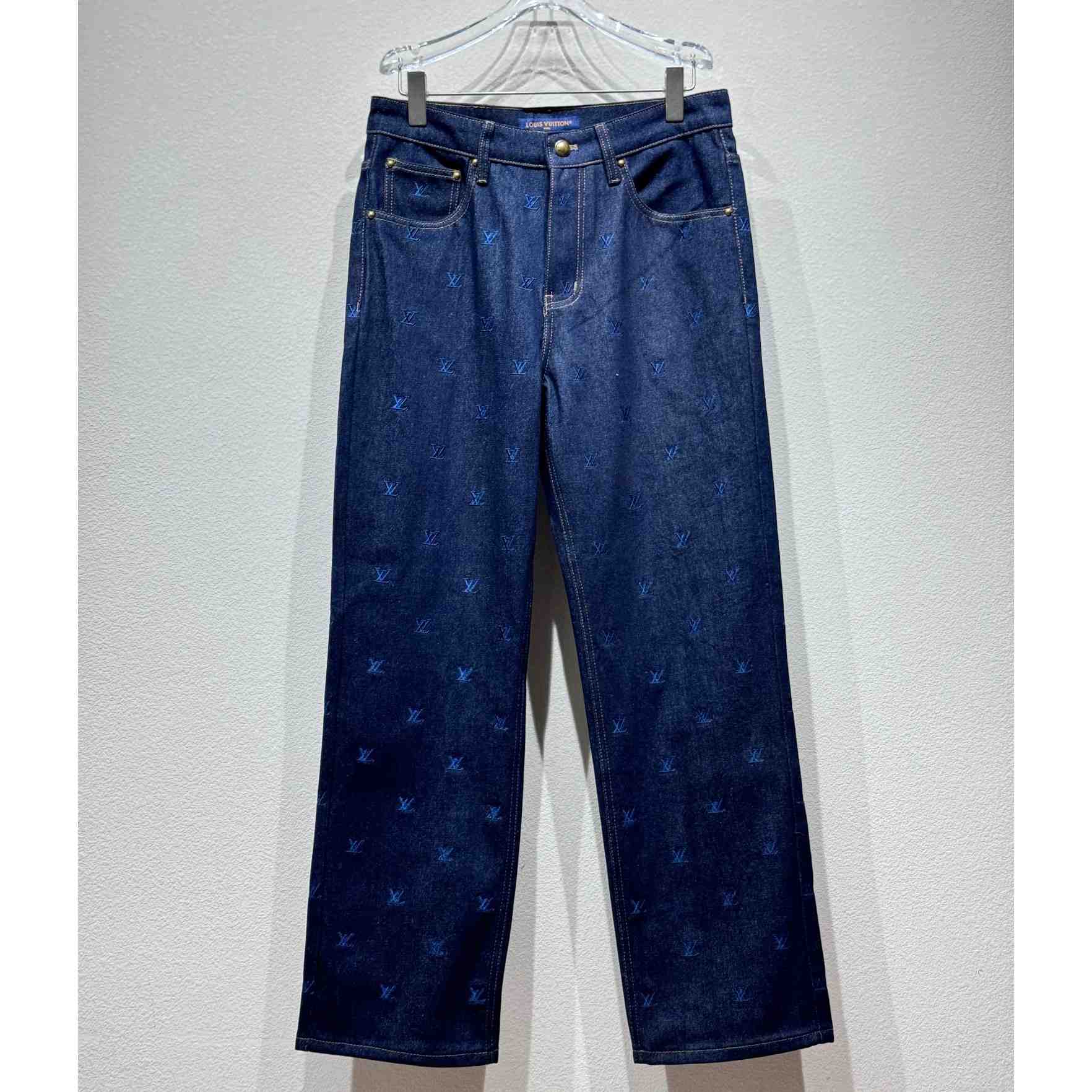 Louis Vuitton LV Blason Embroidered Denim Pants    1AFY23 - EUR FASHION