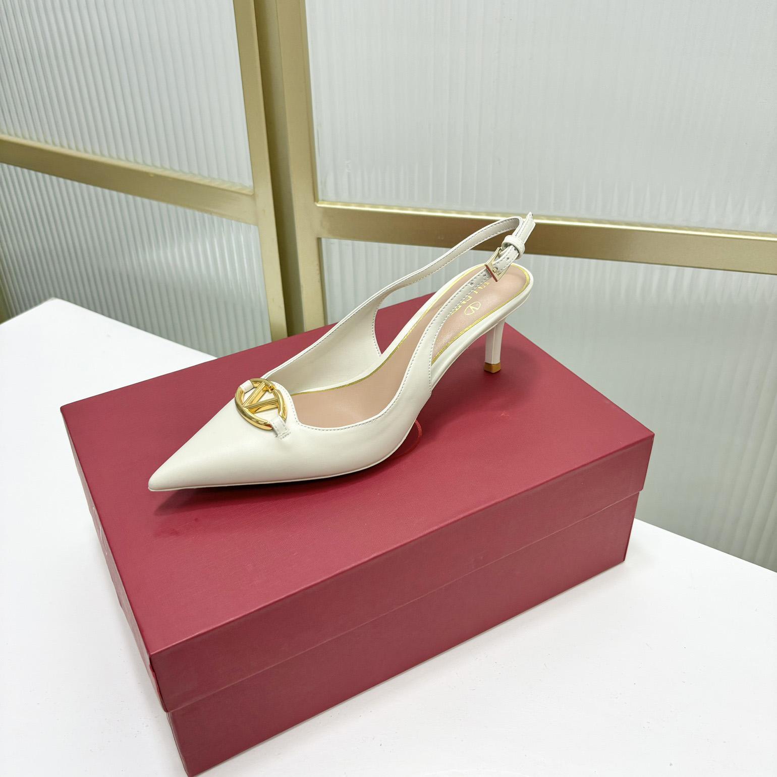 Valenti The Bold Edition VLogo Calfskin Slingback Pump   60mm - EUR FASHION