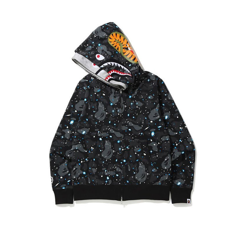 Bape Space Camo Shark Full Zip Double Hoodie - EUR FASHION