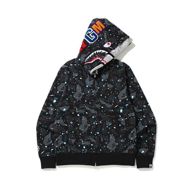 Bape Space Camo Shark Full Zip Double Hoodie - EUR FASHION