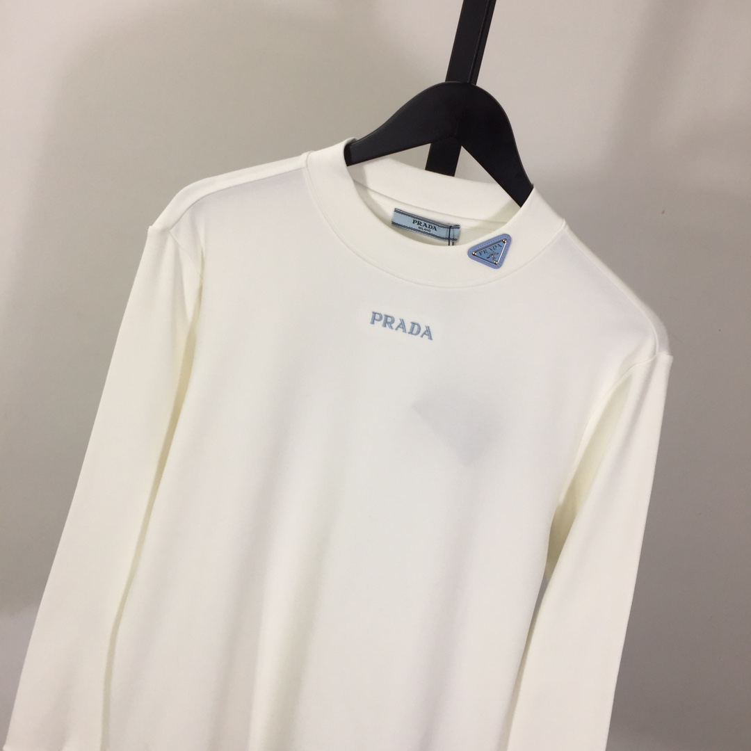 Prada Long-sleeved Cotton T-shirt - EUR FASHION