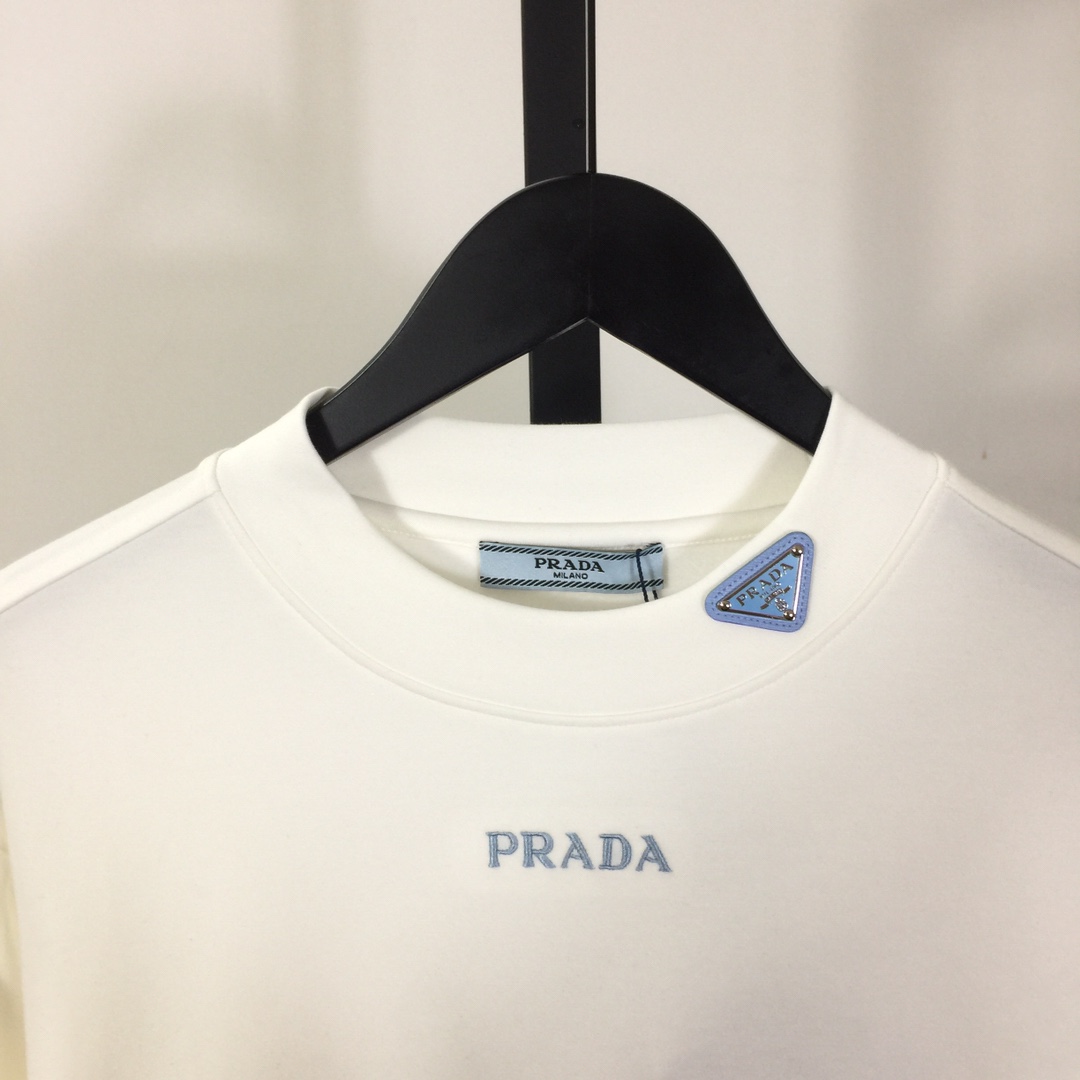 Prada Long-sleeved Cotton T-shirt - EUR FASHION