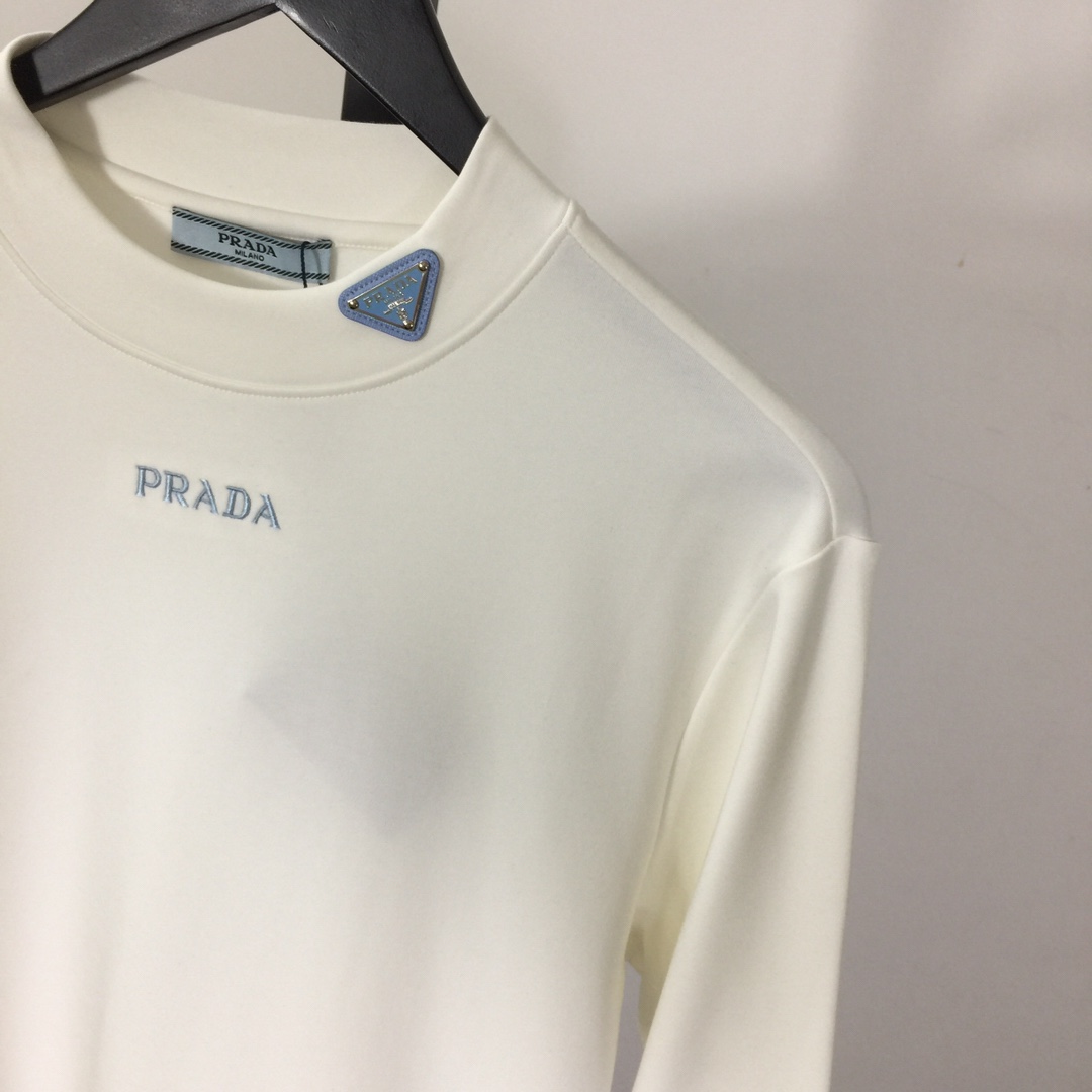 Prada Long-sleeved Cotton T-shirt - EUR FASHION